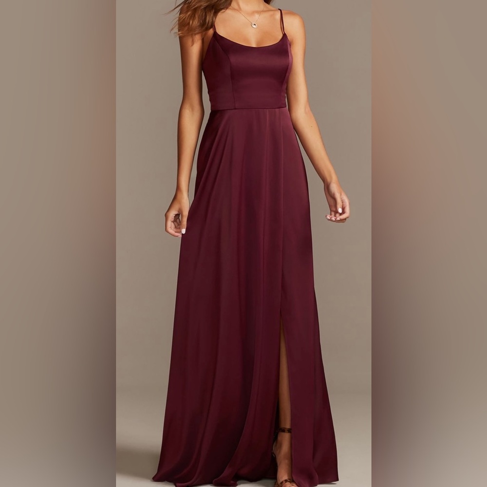 David’s Bridal Wine A-Line Dress